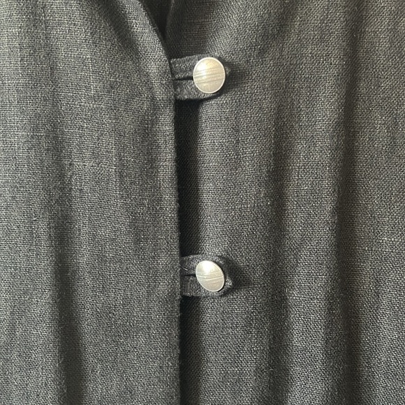 VTG 90s Joon Collection black  linen blend jacket size Large lagen look casual - Picture 3 of 13